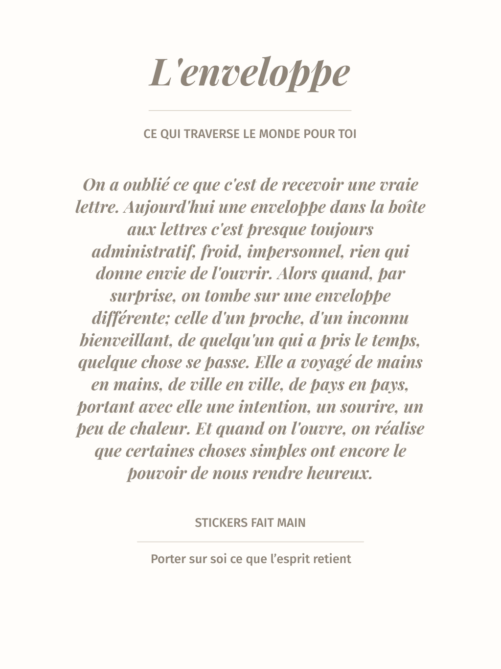 Sticker illustré d'une enveloppe, pack Petites Histoires Noème