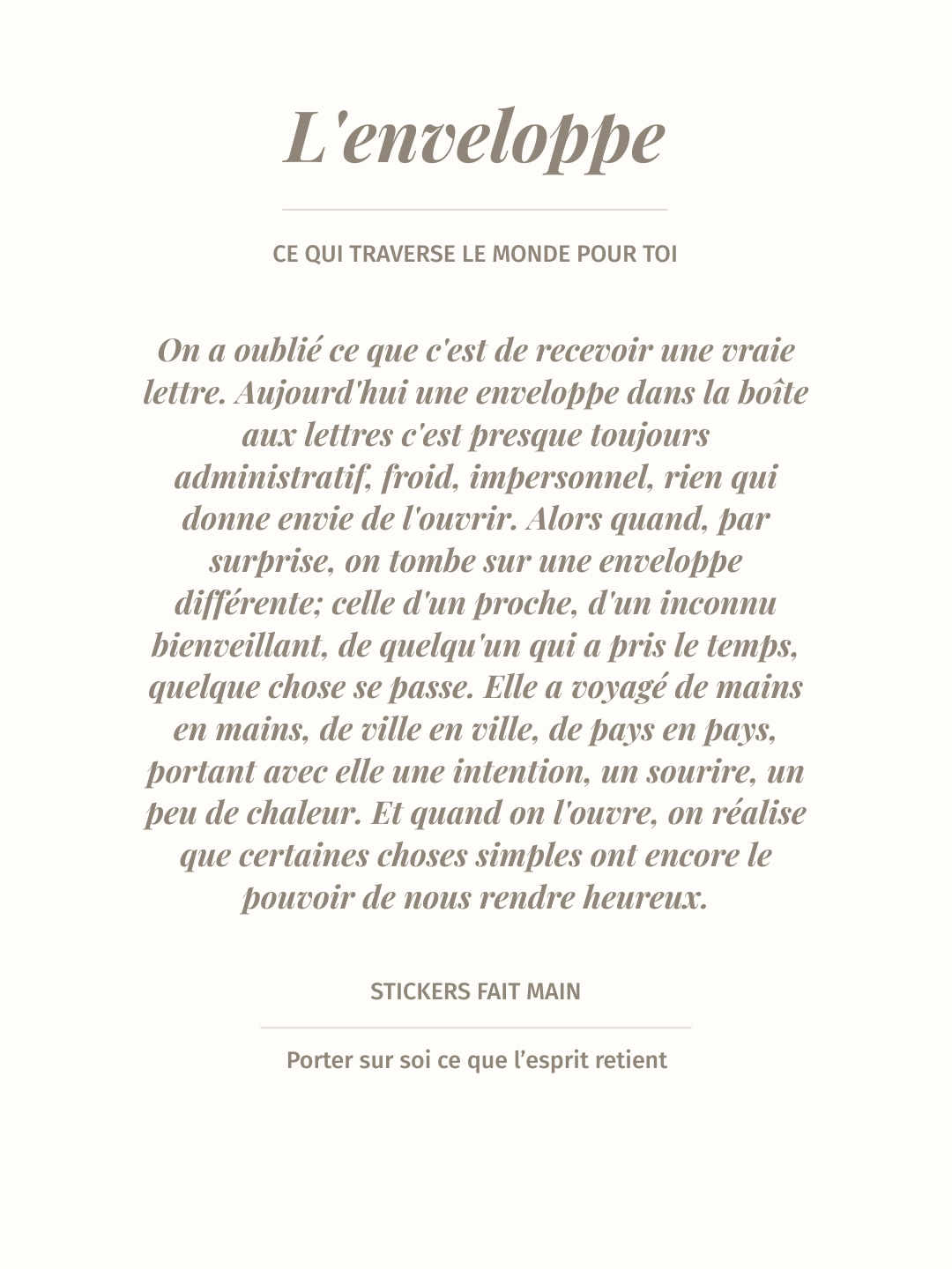 Sticker illustré d'une enveloppe, pack Petites Histoires Noème