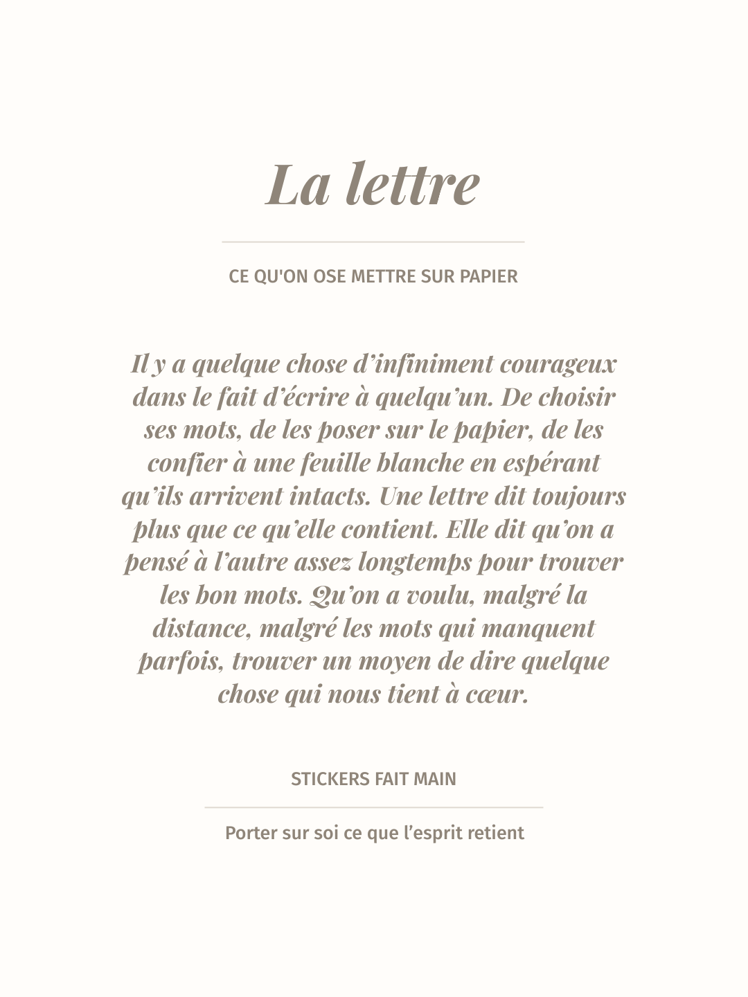 Sticker illustré d'une lettre, pack Petites Histoires Noème