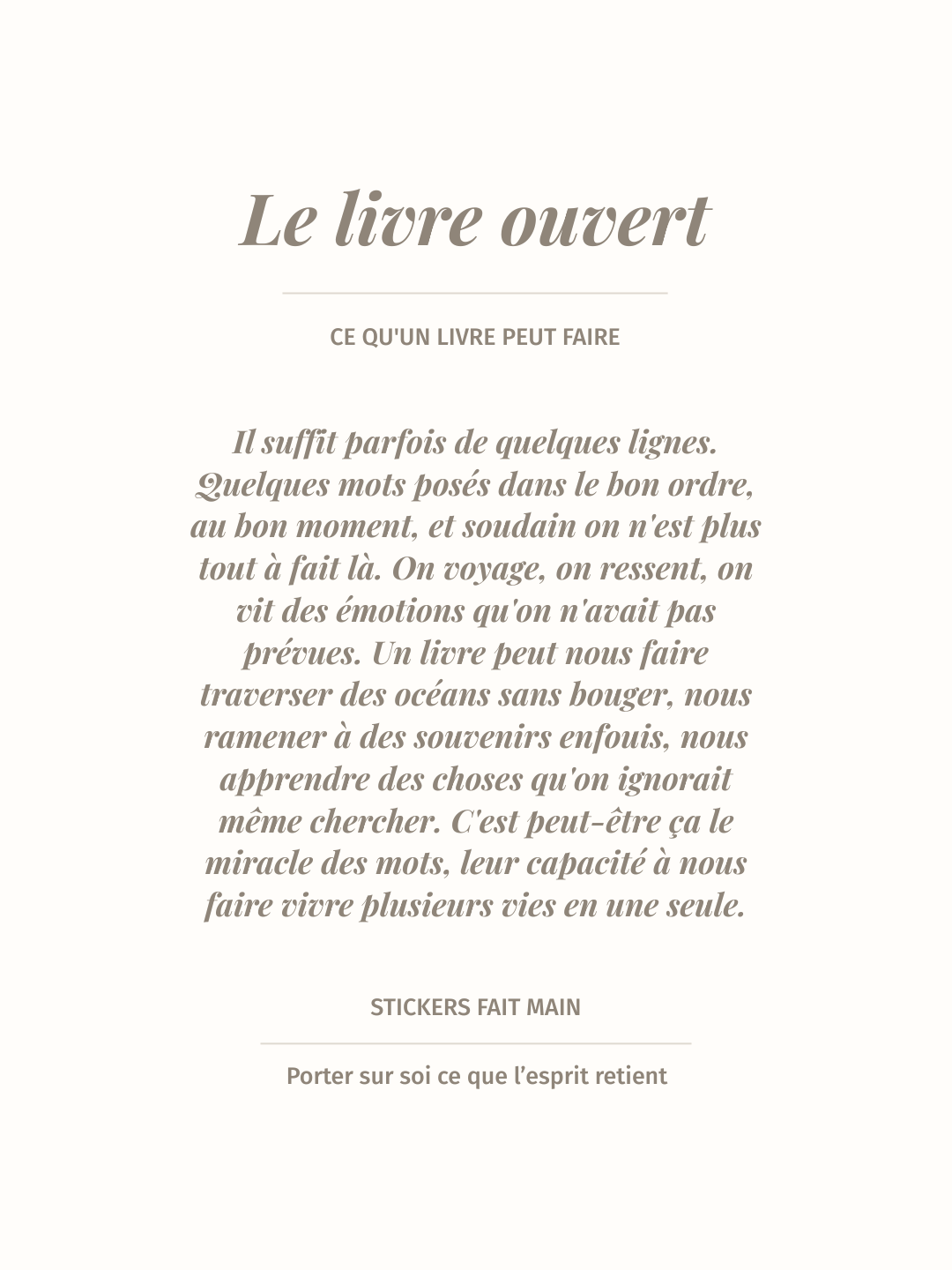 Sticker illustré d'un livre ouvert, pack Petites Histoires Noème