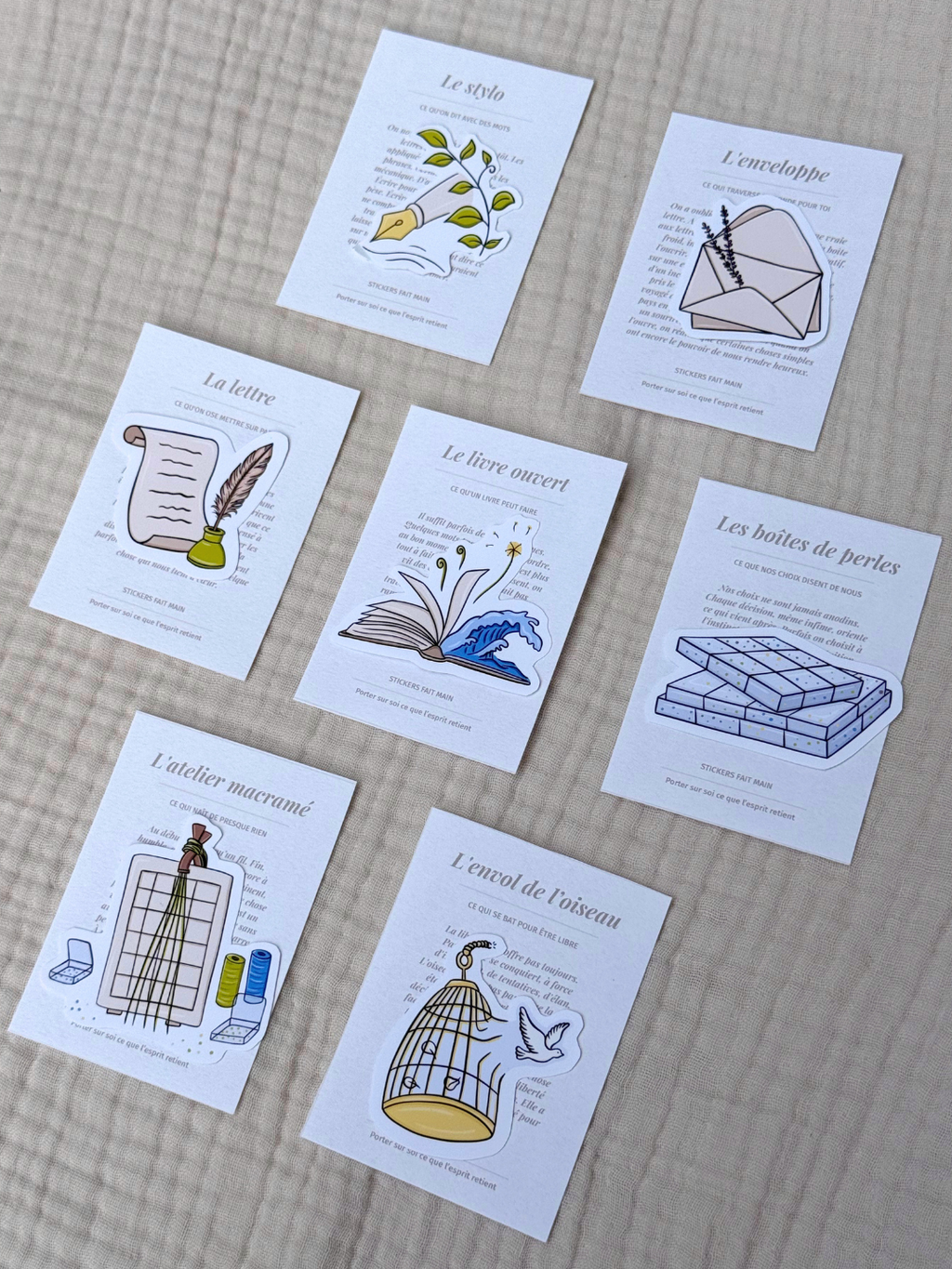 Aperçu des visuels du pack de stickers Petites Histoires Noème